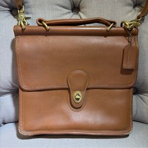 Vintage Coach Willis Bag J5E-9927 British Tan Turn Lock USA